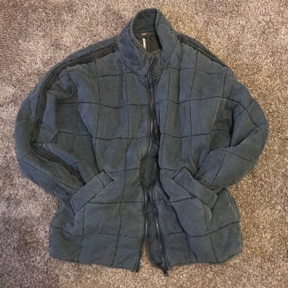 Free People Dolman Quilted Knit Jacket (Black)